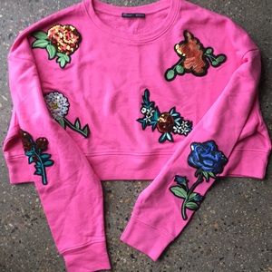 Zara loose crop top sweater size small